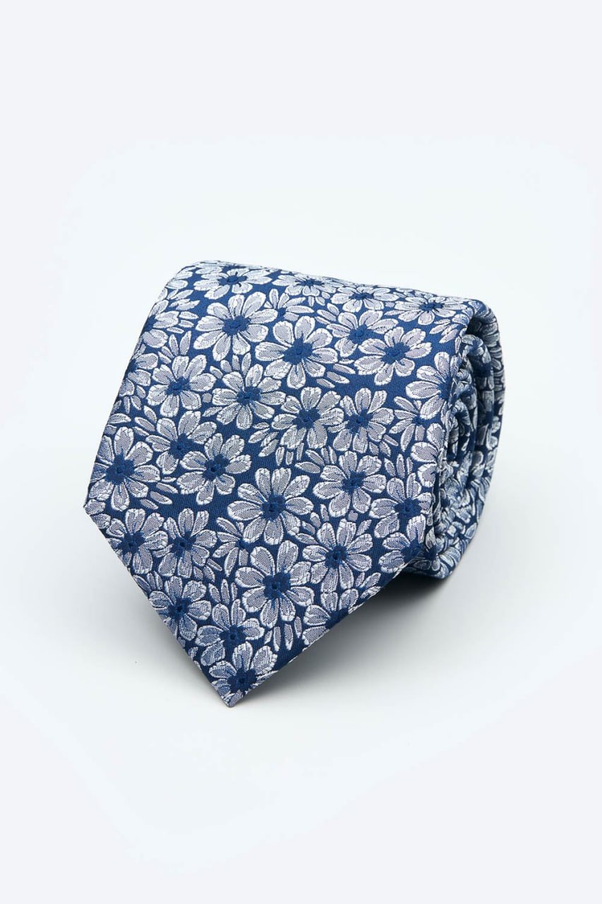 Blue Floral Classic Tie