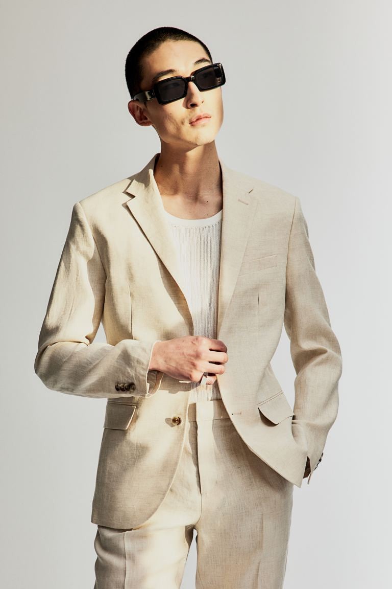 Slim Fit Linen Jacket