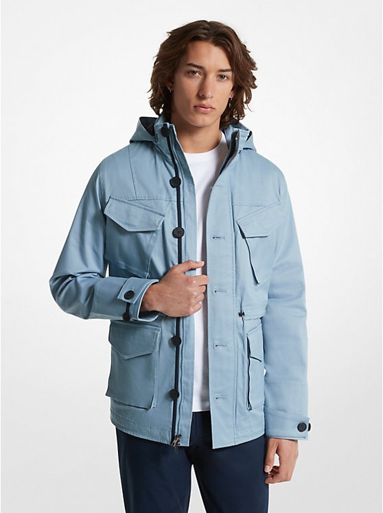 Stretch Cotton Hooded Field Jacket