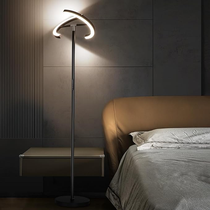 Floor Lamps for Living Room,SIBRILLE Modern Stepless Dimmable Standing Lamp 3000-6000K,20W LED Rotatable Reading Light,Touch&Remote Control Uplighter Floor Lamp for Living Room Bedroom Office