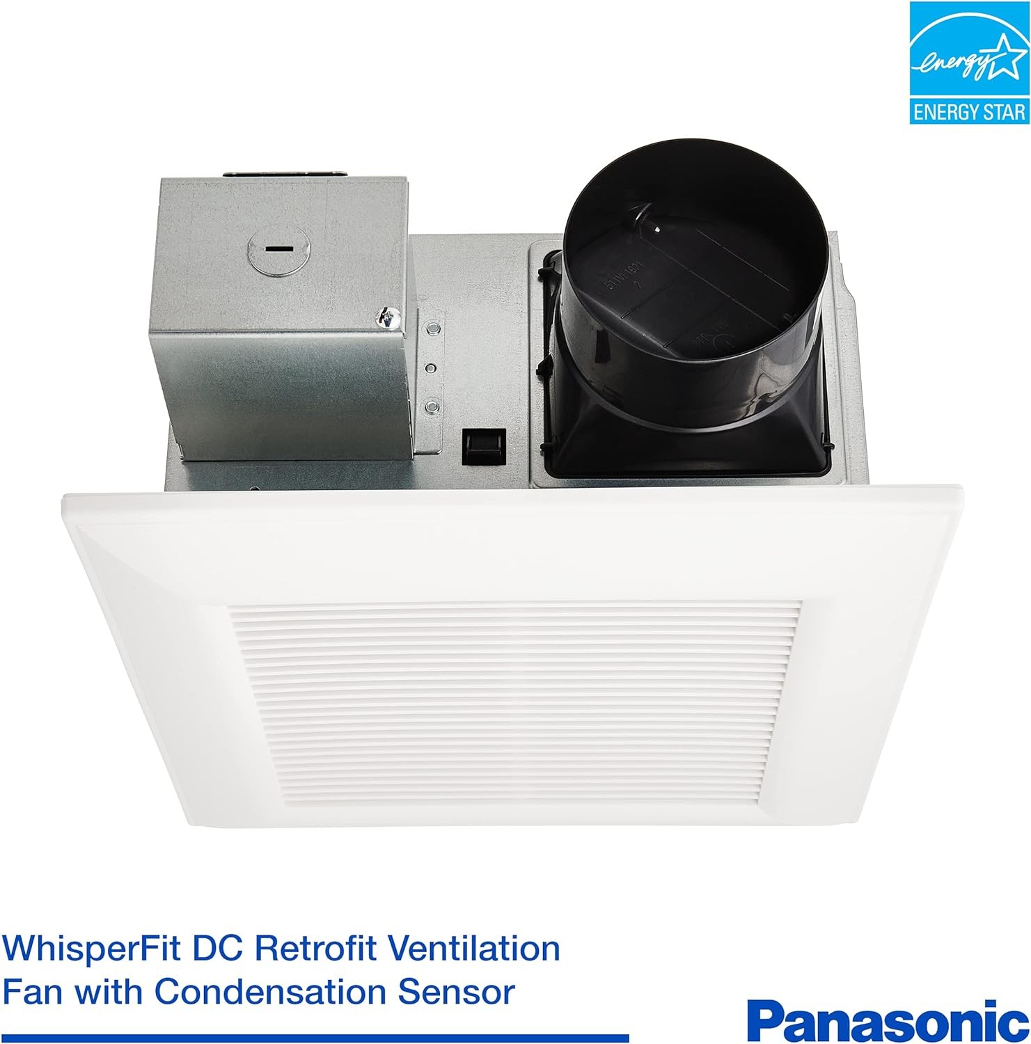 Panasonic FV-0511VFC1 WhisperFit DC Retrofit Ventilation Fan with Condensation Sensor, 50, 80 or 110 CFM, Quiet Energy Star Certified Energy-Saving Ceiling Mount Fan