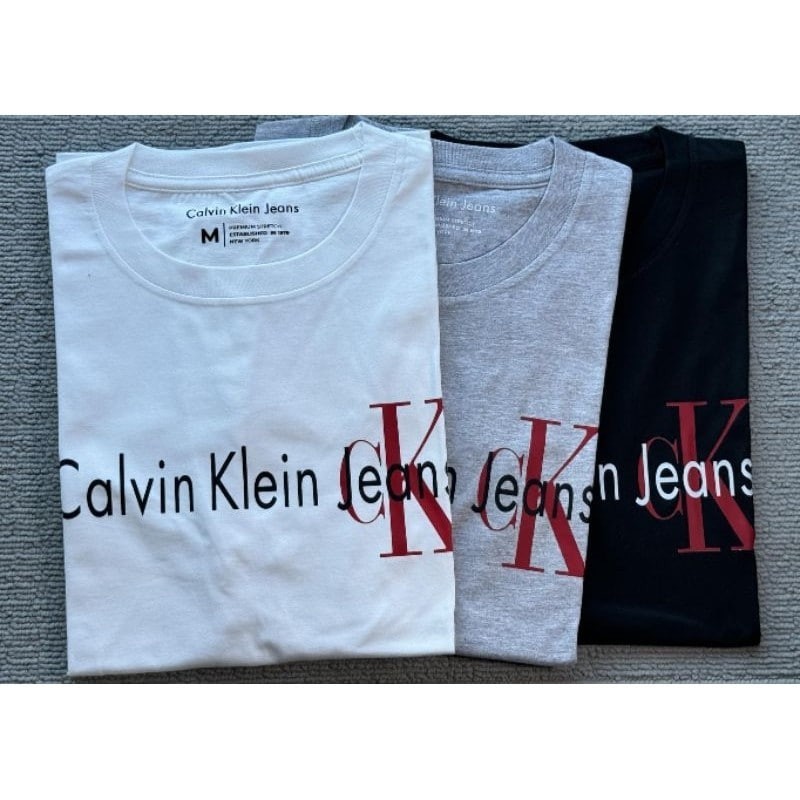 High Quality ck Classic Letter logo Print Casual All-Match Unisex T-Shirt Collar Label+Tag