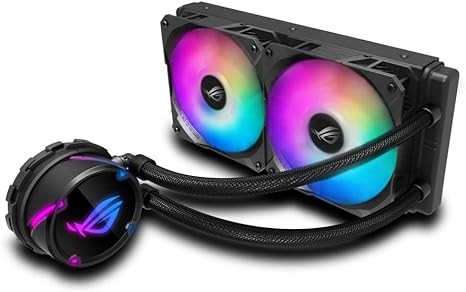 ASUS ROG Strix LC 240 RGB White Edition All-in-one Liquid CPU Cooler with Aura Sync RGB, and Dual ROG 240mm addressable RGB Radiator Fans