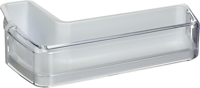 Samsung OEM Original Part: DA97-11478A Refrigerator Middle Door Shelf Bin w/Guard Assembly Left White 14x10x5