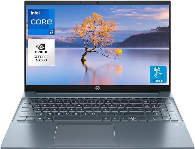 HP Pavilion 15.6" FHD Touchscreen Laptop, Intel 13th Gen Core i7-1355U Processor, GeForce MX550 Graphics, Wi-Fi 6, Backlit Keyboard, HDMI, Webcam, Windows 11 Home, Blue