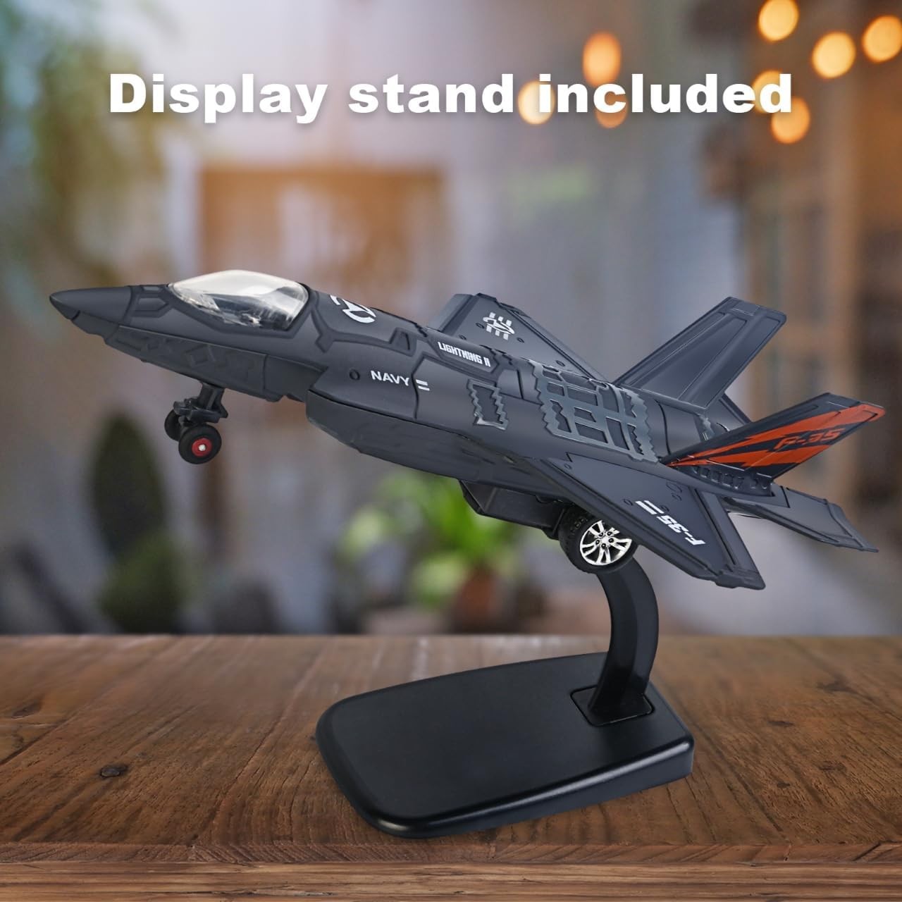 Airplane Toy Fighter Jet for Kids, Diecast Army Plane Model, Pull Back Military Jet with Light’s and Sounds (F35)