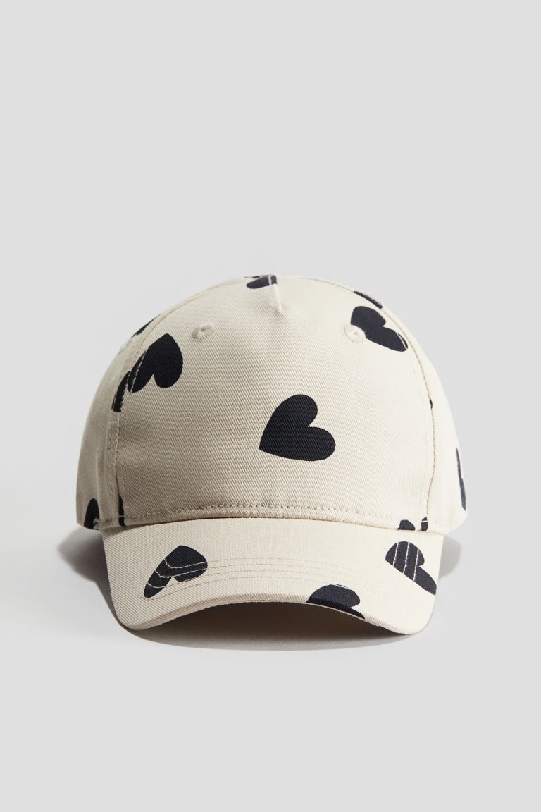 Printed Cap Light beige/hearts