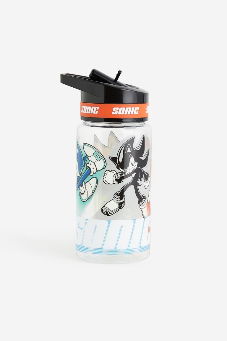 Printed Water Bottle Avengers/Sonic the Hedgehog