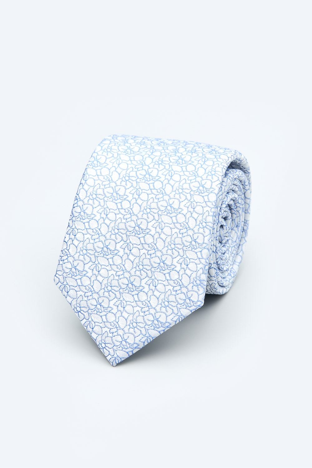 White Floral Skinny Tie