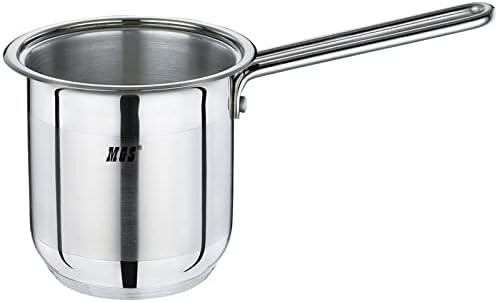 Premium 18/10 Stainless Steel Stockpot Milk Pan with Glass Lid,1.6-Quart Sauce Pan Professional Cooking Pot Cookware with Long Heatproof Handle,Easy Clean & Dishwasher Safe