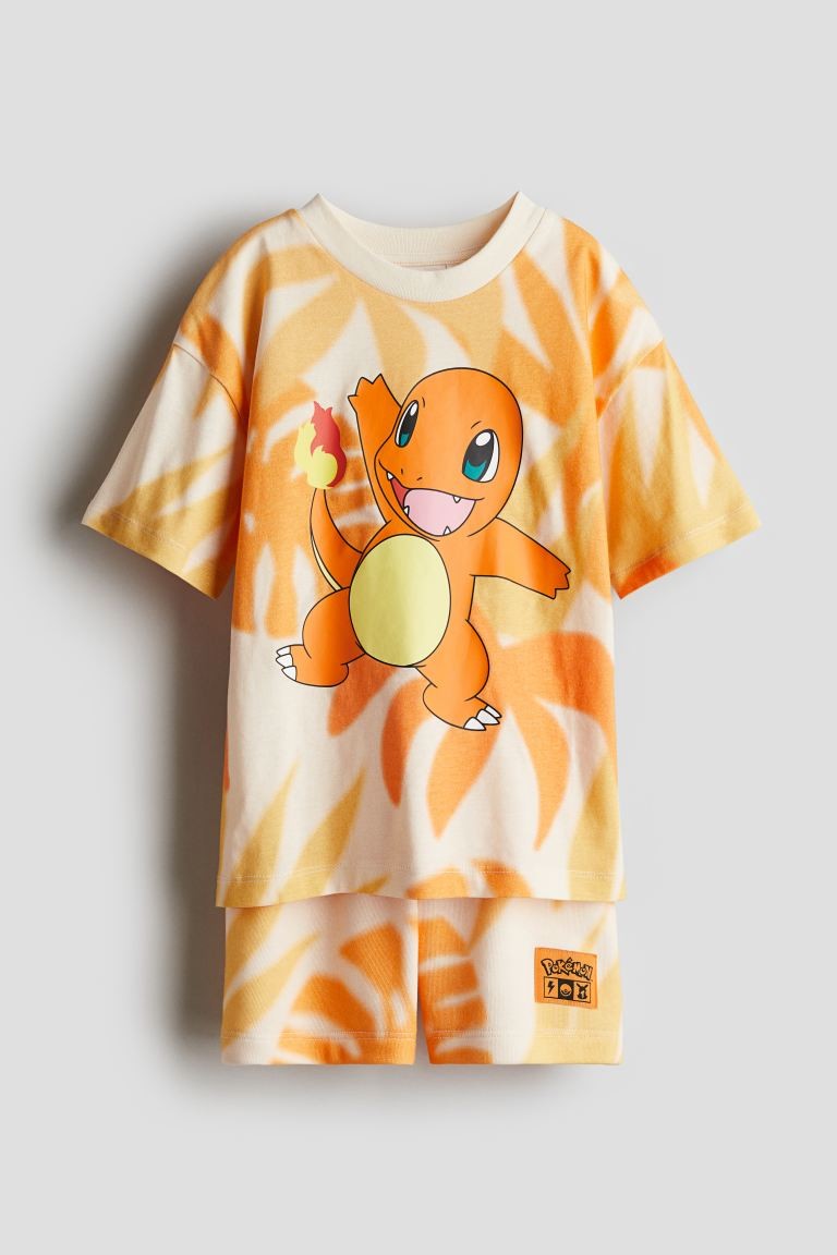 2-piece Printed Set Orange/Pokémon