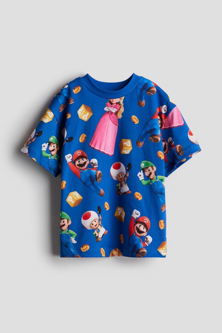 Printed T-shirt Bright blue/Super Mario