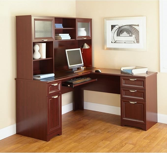 Realspace® Magellan 58" W Hutch for Corner/L-Desk, Classic Cherry